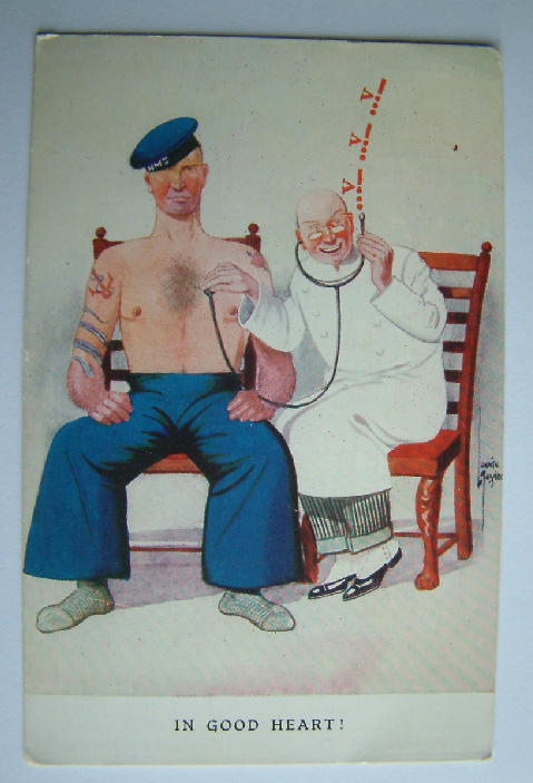 WW2 comical Navy postcard by Laurie Tayler